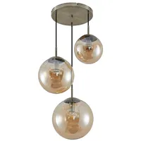 LINDBY Teeja 3 Cluster Pendelleuchte Amber - Wohnzimmer
