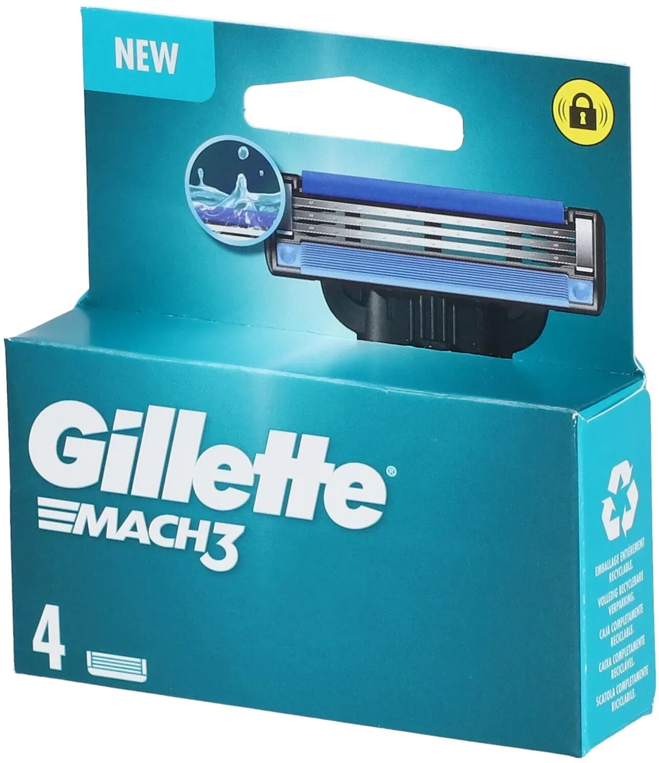 GILLETTE MACH3 LAME - Lame de rechange, triple tranchant pour rasoir mécanique Gillette Ma