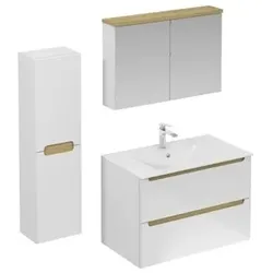 Naturel Stilla Badezimmer-Set weiß glanz KSETSTILLA004