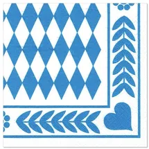 Papstar 250 Servietten, 3-lagig 1/4-Falz 33 cm x 33 cm "Bayrisch Blau"