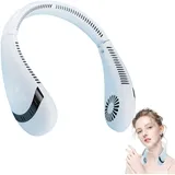 Dranng Tragbarer Fächerhals, Faltbarer 5000-mAh-Halsventilator mit 3 Geschwindigkeiten, Kühlender Nackenventilator für Damen und Herren, wiederaufladbarer Nackenventilator für Outdoor-Sport, Zuhause