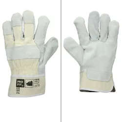 ECD Germany Handschuhe Rindspaltleder Natur L 12 Paar