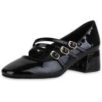 VAN HILL Damen Mary Janes in Schwarz Lack