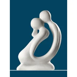 GILDE Dekofigur »Skulptur Kuss, weiß«, Dekoobjekt, Höhe 42 cm, handgefertigt, aus Keramik, Wohnzimmer GILDE weiß