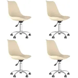 vidaXL Esszimmerstuhl Drehbar Creme Stoff 4er Set