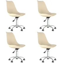 vidaXL Esszimmerstuhl Drehbar Creme Stoff 4er Set