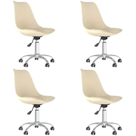 vidaXL Esszimmerstuhl Drehbar Creme Stoff 4er Set