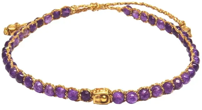 Samapura Samapura Jewelry Bracelet Amethyst | Gold Yarn Armbänder & Armreife   Damen