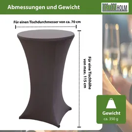 Baumarktplus 10x Stehtischhusse Stretch 70 cm anthrazit Tischdecke Husse Bistrotisch Partytisch