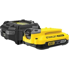 Stanley FATMAX V20 2,0 Ah Akku und 1,25 A Ladegerät Starter-Set, 18 V, SFMCB10D1-QW