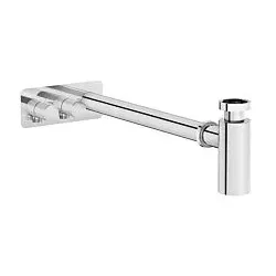 Vitra Plural Design-Siphon-Set A45156 chrom, mit Eckventilen links