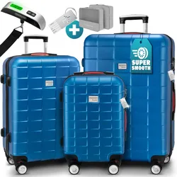 MONZANA® 3tlg. Kofferset TSA Schloss Blau