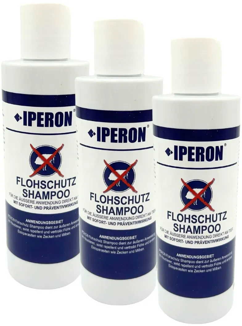 3 x 200 ml IPERON® Flohschutz Shampoo