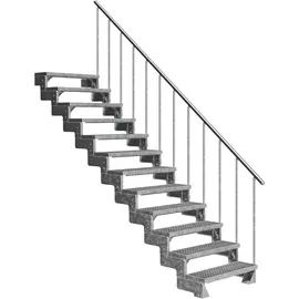 DOLLE Außentreppe Gardentop 216-264 cm Aluminium