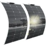 Aysolar 200W 12V Solarpanel Flexibel 2x100W 18V Monokristalline Photovoltaik Solarmodule für 12V/24V Batterien Wohnmobil Boote Wohnwagen Van und andere Unregelmäßige Oberflächen