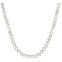 VALERO PEARLS Perlen-Kette aus Perlseide in Weiß mit Süßwasser-Zuchtperle 45 cm Damen