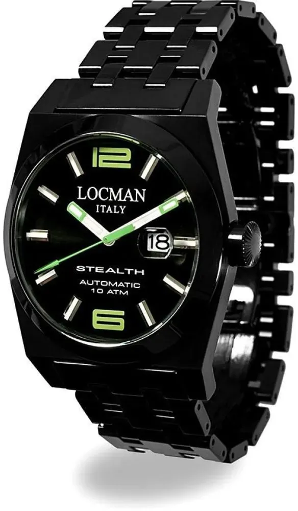 Locman Stealth Mens 0205BKBKNGR0BRKK Automatic Watch