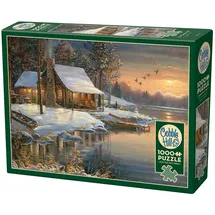 Outset Media Corp Cobble Hill Blockhütte im Winter 1000 Teile