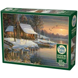 Outset Media Corp Cobble Hill Blockhütte im Winter 1000 Teile