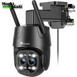 Überwachungskamera 2.5K 4MP WLAN IP Kamera Outdoor 6X Hybrid-Zoom 355°-90°