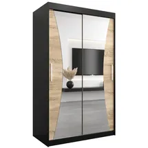 abiks möbel Schwebetürenschrank MONACO 120 x 200 x 62 cm Schwarz