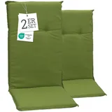 Beo Gartenstuhlauflagen Hochlehner 4er Set Barcelona | Made in EU nach Öko-Tex Standard | Hochlehner Auflagen waschbar | Atmungsaktive Stuhlauflagen Hochlehner mit Blumen in Hell-Blau
