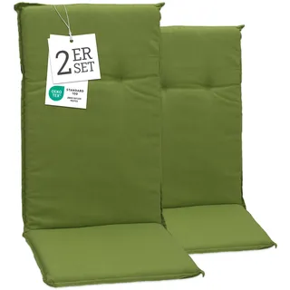 Beo Gartenstuhlauflagen Hochlehner 4er Set Barcelona | Made in EU nach Öko-Tex Standard | Hochlehner Auflagen waschbar | Atmungsaktive Stuhlauflagen Hochlehner mit Blumen in Hell-Blau
