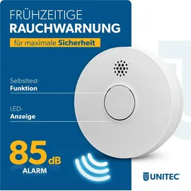 Unitec Rauchwarnmelder Weiß inkl. Funktionstest 4 St.