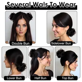 luxuskollektion 2er Set Echthaar Haargummi Dutt Gelockt