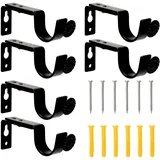 6 Stück Gardinenstangen-Halterung, Scettar verstellbare Wandhalterung, Halterung für Gardinenstange aus Metall, Vorhanghalterung mit 12 Befestigungsschrauben, für Büros und Schlafzimmerschränke