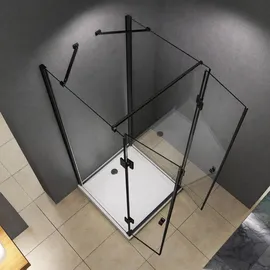 Buylando Glaswerk Westfalen Duschkabine rechteckig 80 x 195 cm schwarz transparent