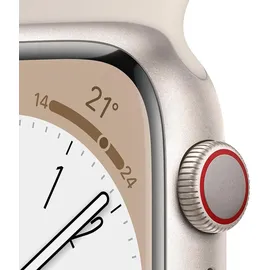 Apple Watch Series 8 GPS + Cellular 41 mm Aluminiumgehäuse polarstern, Sportarmband polarstern