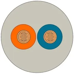 Siemens 6XV18128A Energy Cable, 2-adrige Energieleitung, Litze, 2x0, 75 mm2, schleppfähig - 20 Meter