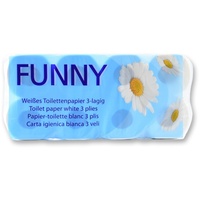 96 Rollen Toilettenpapier FUNNY - 3 - lagig - Zellstoff - hochweiß