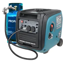Könner & Söhnen 5106 - Gas- und Benzin-Inverter-Stromgenerator KS 4000iEG S - Schwarz/Blau