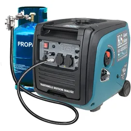 Könner & Söhnen 5106 - Gas- und Benzin-Inverter-Stromgenerator KS 4000iEG S - Schwarz/Blau