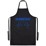 multifanshop Grillschürze Darmstadt - Herzschlag - Schürze schwarz