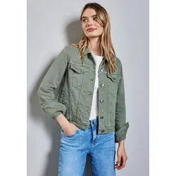 Jeansblazer, mit Taschen, Gr. 36, Olive Washed, , 77385363-36