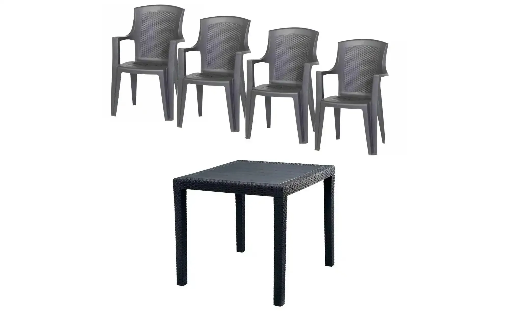 Siena Garden Gartenmöbel 5er-Set  Eden ¦ grau ¦ Maße (cm): B: 79 H: 91