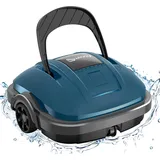 WINNY POOL CLEANER Poolroboter Akku Kabellos für Flachem Boden Aufstellpools bis 80 m2 Poolsauger Roboter mit Automatisches Parken 100 Mins Poolroboter Akku Robotersauger Dunkelblau