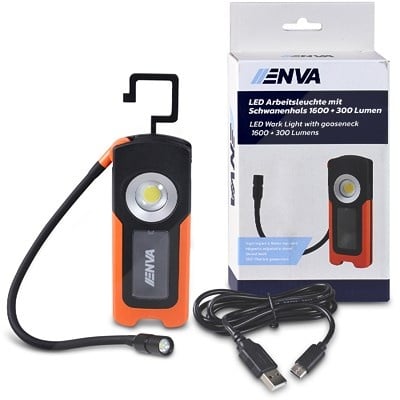 Enva LED Arbeitsleuchte mit Schwanenhals 1600 + 300 Lumen