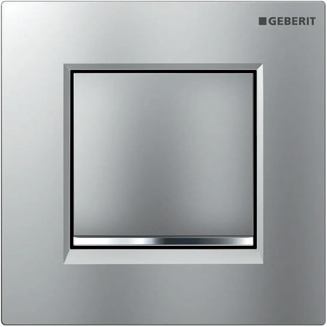 Geberit Urinalsteuerung mit pneumatischer Spülauslösung, Betätigungsplatte Typ 30, 116.017.JQ.1, Farbe: mattchrom-lackiert, easy-to-clean-beschichtet / hochglanz-verchromt