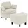 Homcom Sessel Loungesessel 69 x 78 x 85,5 cm Cremeweiß mit Hocker