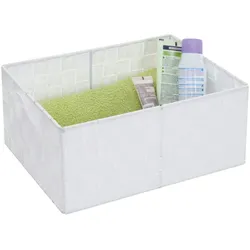 Mendler Aufbewahrungskorb HWC-C37, Dekokorb Korb Körbchen Aufbewahrung Regalkorb Deko 14x31x23cm ~ weiß