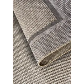 Villeroy & Boch Luitwin In- & Outdoor Teppich Modern - Modernes Flachgewebe, Boho, Ethno, ÖKO-TEX Wetterfest & UV-beständig für Balkon, Terrasse, Garten – Natur Braun, 115x170cm