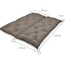 Beautissu Bankauflage 120 x 50 x 50 cm Taupe 1 St.