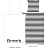 BENCH Wendebettwäsche Schriftzug Grau 155 x 220 cm + 80 x 80 cm