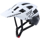 Cratoni Fahrradhelm Allset Pro Helme, Weiß/Schwarz Matt, L