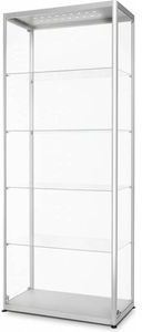 Showdown-Displays Glasvitrine VR2-24-800LED, mit LED-Beleuchtung, 80 x 200 x 40cm, silber