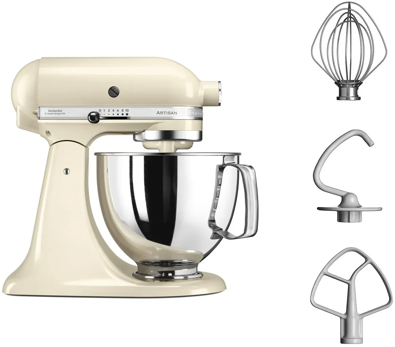 KitchenAid Küchenmaschine »Artisan 5Ksm125« inkl. Fleischwolf und Spritzgebäckvorsatz - creme